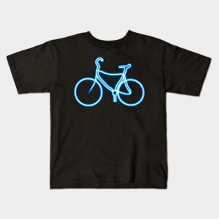 Blue Neon Bike Icon Kids T-Shirt